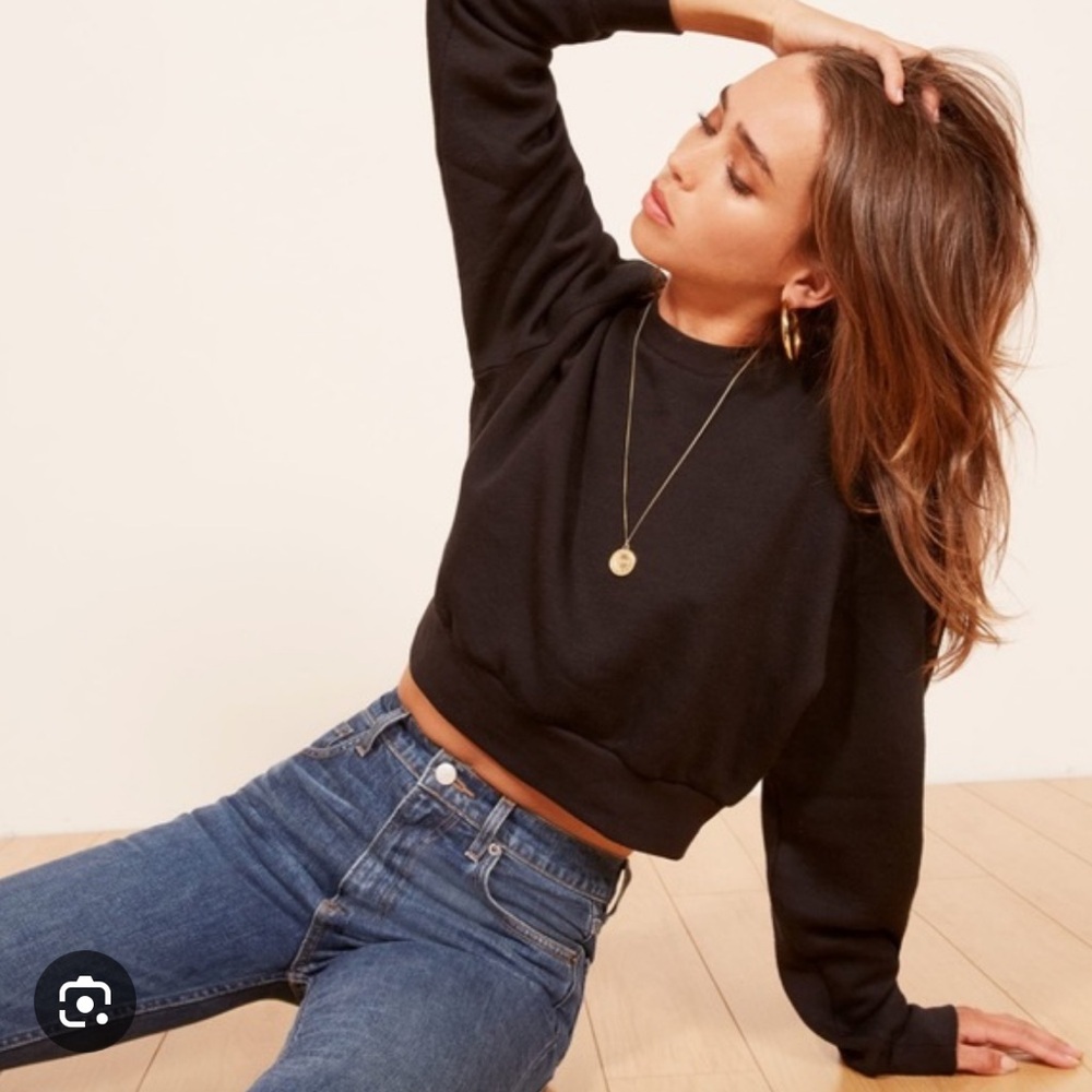 Reformation Black Sweatshirt